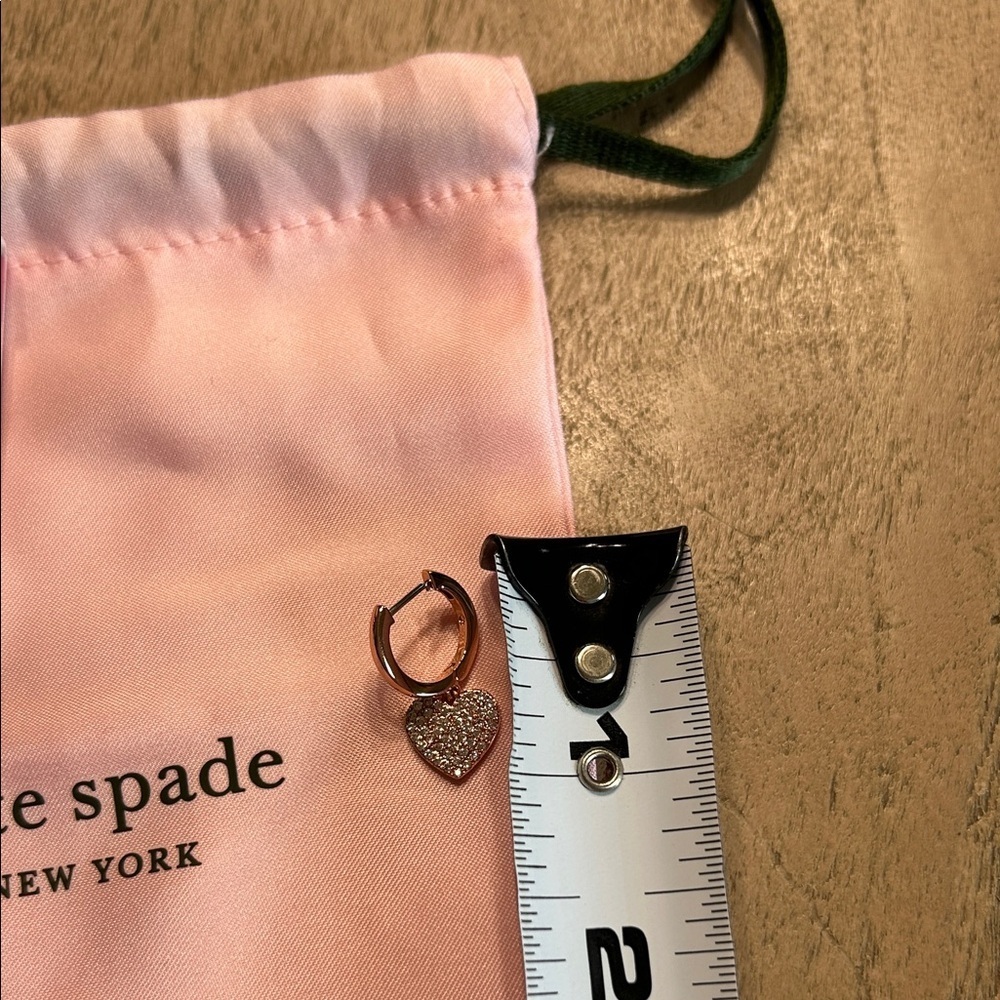 Kate Spade Rose Gold Heart Earrings - Picture 5 of 5